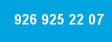 926 925 22 07 926 925 22 07